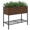 vidaXL Pflanzk&uuml;bel mit Ablage Braun Poly Rattan