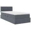 vidaXL Aufbewahrungsbett mit Matratze Dunkelgrau 100 x 200 cm Samt