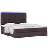 vidaXL Ottoman-Bett mit Matratze & LEDs Dunkelbraun 160x200 cm Stoff