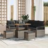 vidaXL Garten-Sofa-Set mit Kissen mit Speicher mit Kissen 8 pcs Grau
