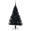 vidaXL K&uuml;nstlicher vorbeleuchteter Weihnachtsbaum Schwarz 120 cm PVC