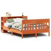 vidaXL Massivholzbett mit Regal ohne Matratze Wachsbraun 140x200 cm