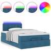 vidaXL Ottoman-Bett mit Matratze & LEDs Dunkelblau 120x200 cm Samt