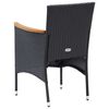vidaXL 3-tlg. Garten-Essgruppe mit Kissen Poly Rattan Schwarz