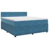 vidaXL Boxspringbett mit Matratze Dunkelblau 180 x 200 cm Samt