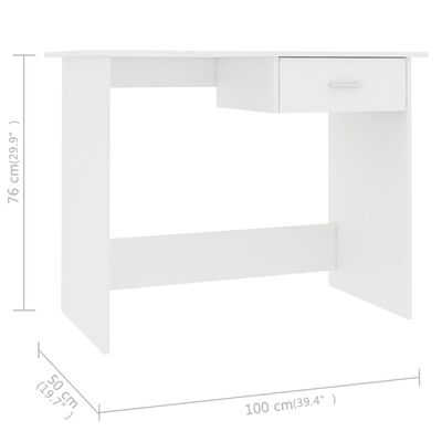 vidaXL Schreibtisch Weiß 100x50x76 cm Holzwerkstoff