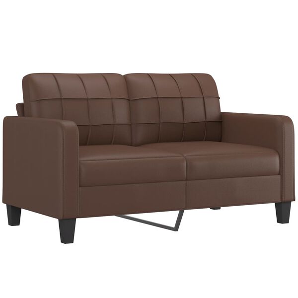 vidaXL 2-Sitzer-Sofa mit Kissen Braun 140 cm Kunstleder