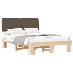 vidaXL Bettgestell mit gepolstertem Kopfteil Taupe 160 x 200 cm