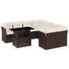 vidaXL 9-tlg. Garten-Sofagarnitur mit Kissen Braun Poly Rattan