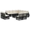 vidaXL Gartensofa-set 12 Stk. Schwarz und Cremewei&szlig; Poly-Rattan