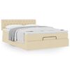 vidaXL Ottoman-Bett mit Matratze Creme 140x200 cm Stoff
