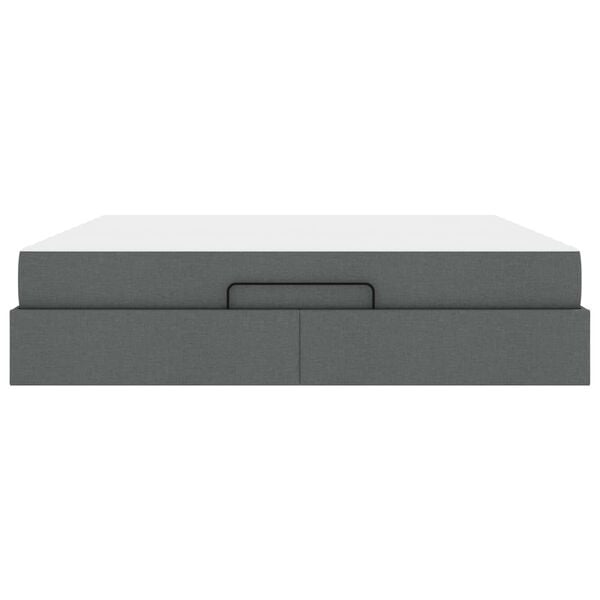 vidaXL Bettgestell mit Matratze mit Matratze 2 pcs Dunkelgrau Stoff