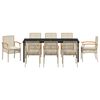 vidaXL Garten Essgruppe 9 pcs Beige Poly-Rattan