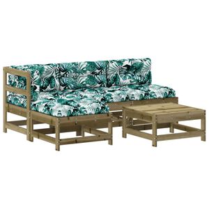 vidaXL 5-tlg. Garten-Lounge-Set mit Kissen Impr&auml;gniertes Kiefernholz