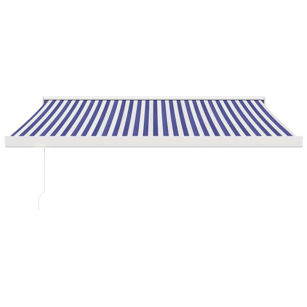 vidaXL Markise Einziehbar Blau und Wei&szlig; 3,5x2,5 m Stoff und Aluminium