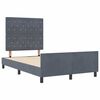 vidaXL Boxspringbett mit Kopfteil Dunkelgrau 120 x 200 cm Samt