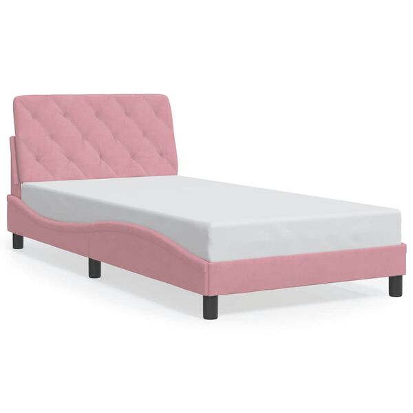 vidaXL Bettgestell ohne Matratze Rosa 100x200 cm Samt