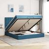 vidaXL Ottoman-Bett mit Matratzen Dunkelblau 200x200 cm Samt
