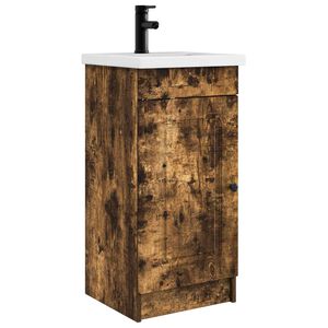 vidaXL Badezimmerschrank mit Waschbecken R&auml;uchereiche