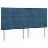 vidaXL Boxspringbett mit Matratze & LED Dunkelblau 200x200 cm Samt