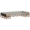 vidaXL Outdoor-Sofagarnitur mit Kissen 10 pcs Nat&uuml;rlich und Hellgrau