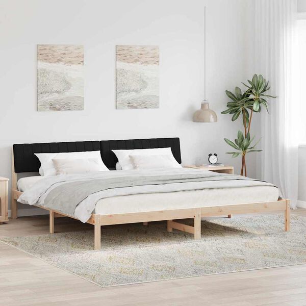 vidaXL Bettgestell Braun und Schwarz 150 x 200 cm Massivholz Kiefer