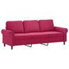 vidaXL 3-Sitzer-Sofa mit Zierkissen Weinrot 180 cm Samt