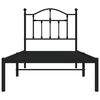 vidaXL Bettgestell mit Kopfteil Metall Schwarz 90x190 cm