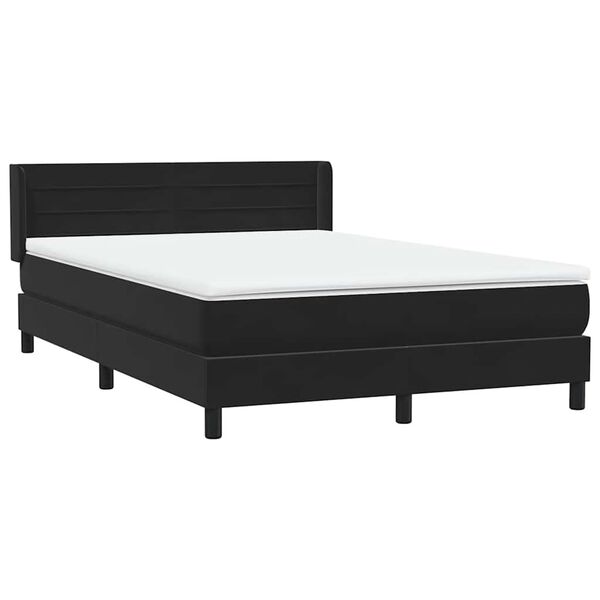 vidaXL Boxspringbett mit Matratze Schwarz 140x220 cm Samt