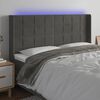vidaXL LED Kopfteil Dunkelgrau 163x16x118/128 cm Samt