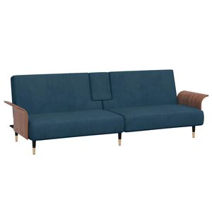 vidaXL Schlafsofa mit Getr&auml;nkehaltern Dunkelgrau Samt