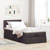 vidaXL Ottoman-Bett mit Matratze & LEDs Dunkelbraun 90x190 cm Stoff