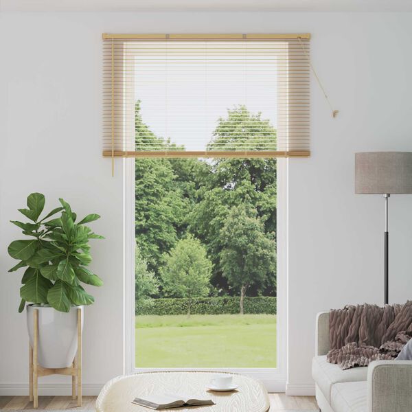 vidaXL Venetianer Jalousie Hellbraun mit Muster 213 x 130 cm PVC