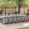 vidaXL Garten-Esszimmergarnitur mit Kissen 15 pcs Hellgrau PP
