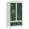 vidaXL Kreidetafel Kleiderschrank mit T&uuml;r ROROS Wei&szlig; 90 x 45 x 165 cm