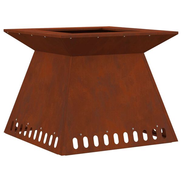 vidaXL Feuerstelle Braun 60 x 60 x 50 cm Wetterfeststahl