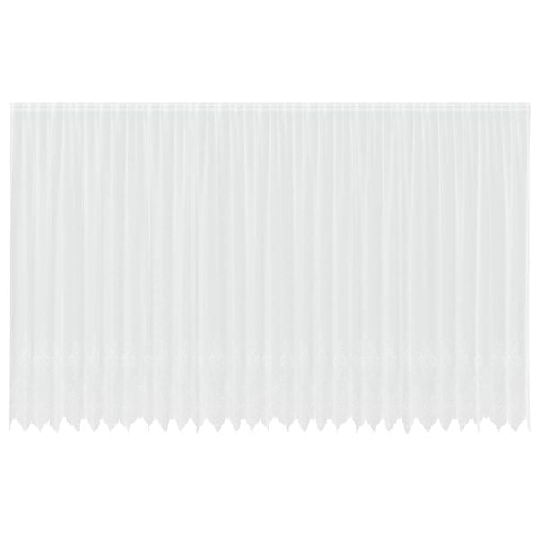 vidaXL Spitzenvorhang mit Vorh&auml;ngen Floral Wei&szlig; 300 x 750 cm Polyester