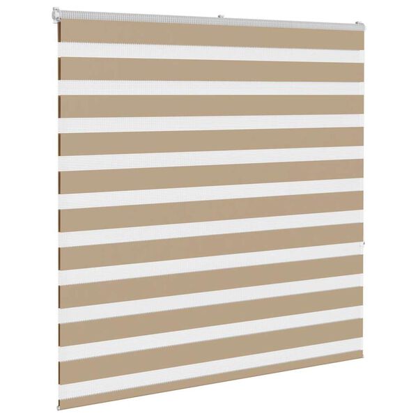 vidaXL Doppelrollo Sandbraun 140x150 cm Stoffbreite 135,9 cm Polyester