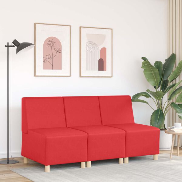 vidaXL | Modulares Armfreies Sofa | Rot 55 x 74 x 82 cm Kunstleder