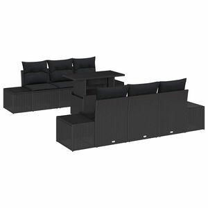 vidaXL Garten-Sofa-Set 7 stk. Schwarz