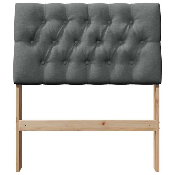 vidaXL Gepolstertes Kopfteil Dunkelgrau 75 cm Massives Kiefernholz