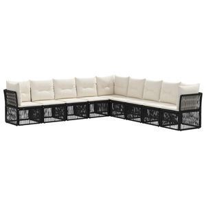 vidaXL Gartensofa-set 9 stk. Schwarz Poly-Rattan