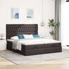 vidaXL Ottoman-Bett mit Matratzen & LEDs Dunkelbraun 200x200 cm Stoff