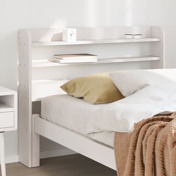 vidaXL Kopfteil mit Ablagen Wei&szlig; 90 cm Massivholz Kiefer