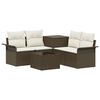vidaXL Sofa Set 6 pcs 4-Sitzanzahl Braun und Creme Wei&szlig;