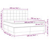 vidaXL Boxspringbett mit Matratze & LED Hellgrau 180x200 cm Samt