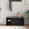 vidaXL Flurbank mit Kissen Uni Schwarz Eichen-Optik 100 x 38 x 46 cm