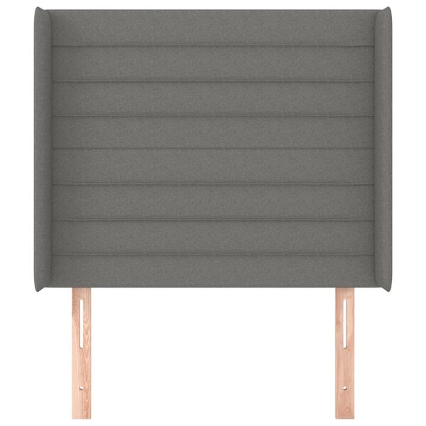vidaXL Kopfteil mit Ohren Dunkelgrau 83x16x118/128 cm Stoff