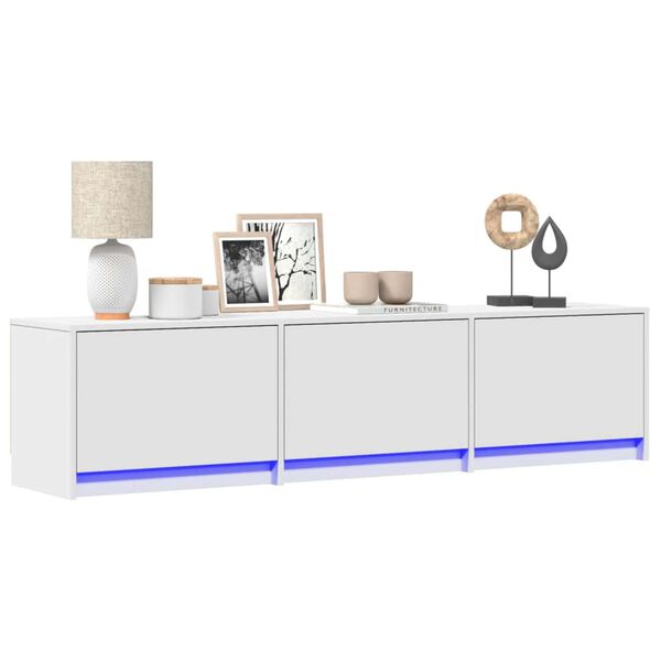 vidaXL TV-Schr&auml;nk mit LED Wei&szlig; 165 x 34 x 40 cm Holzwerkstoff