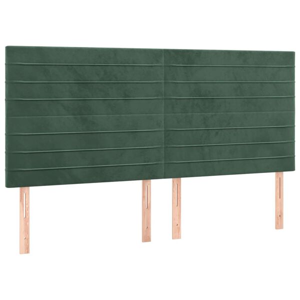 vidaXL Kopfteil Dunkelgr&uuml;n 160x5x118/128 cm Samt